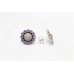 Handmade Women's Stud Earrings 925 sterling silver Amethyst Gem Stones B32